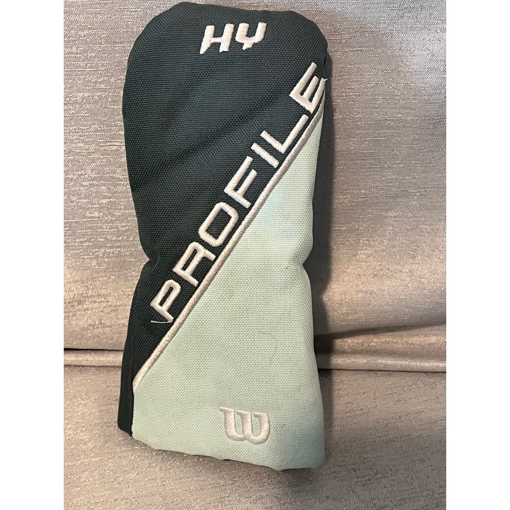 Wilson Profile Hybrid Golf Club Headcover Black Light Blue HY Embroidered Logo